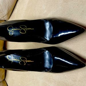 Jessica Simpson black patent leather heels